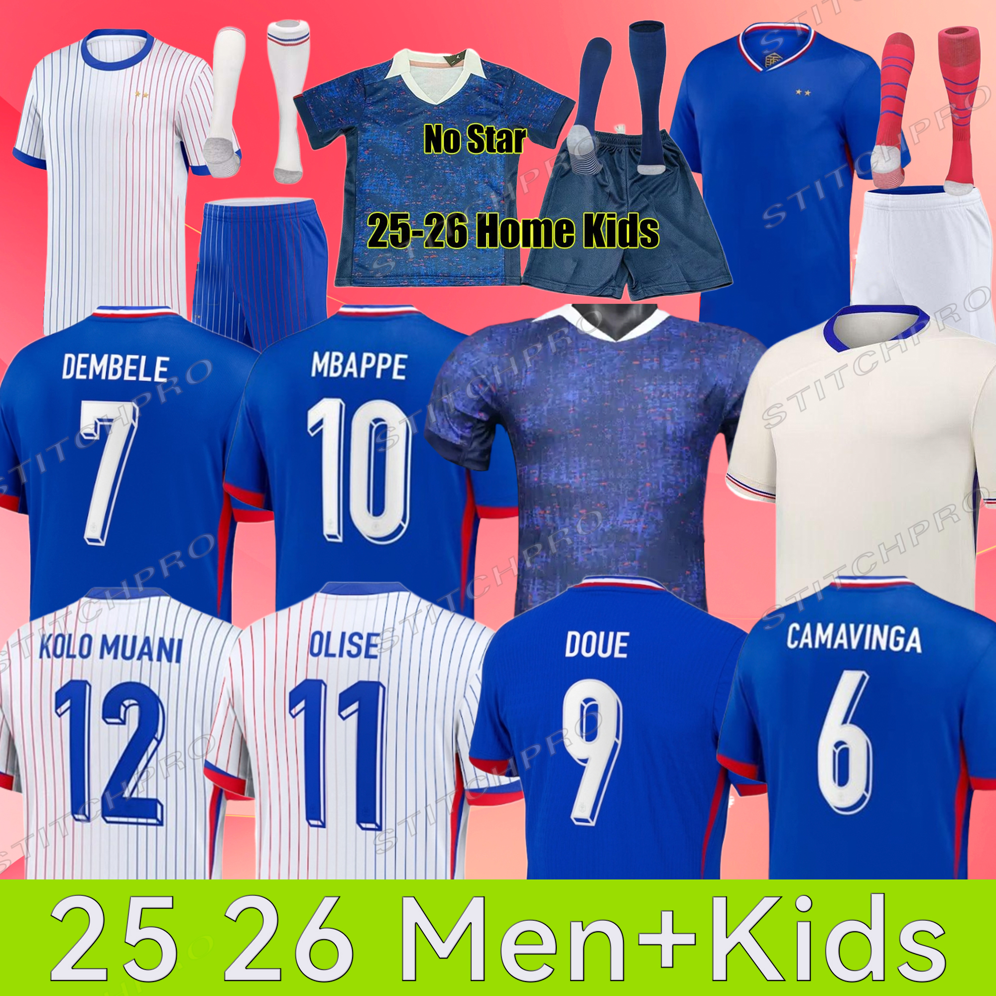 2025 french club MBAPPE GRIEZMANN soccer jerseys 25/26 GIROUD TCHOUAMENI DEMBELE M. CAMAVINGA MAIGNAN FOFANA Maillot de foot Maillots Men kids kit football shirts