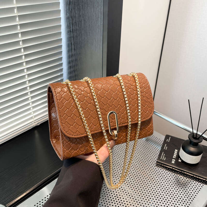 High-Value Commuting for Women 2025 Spring New Designer Fashion Chain Small Square Solid Color Simple Women's Bag