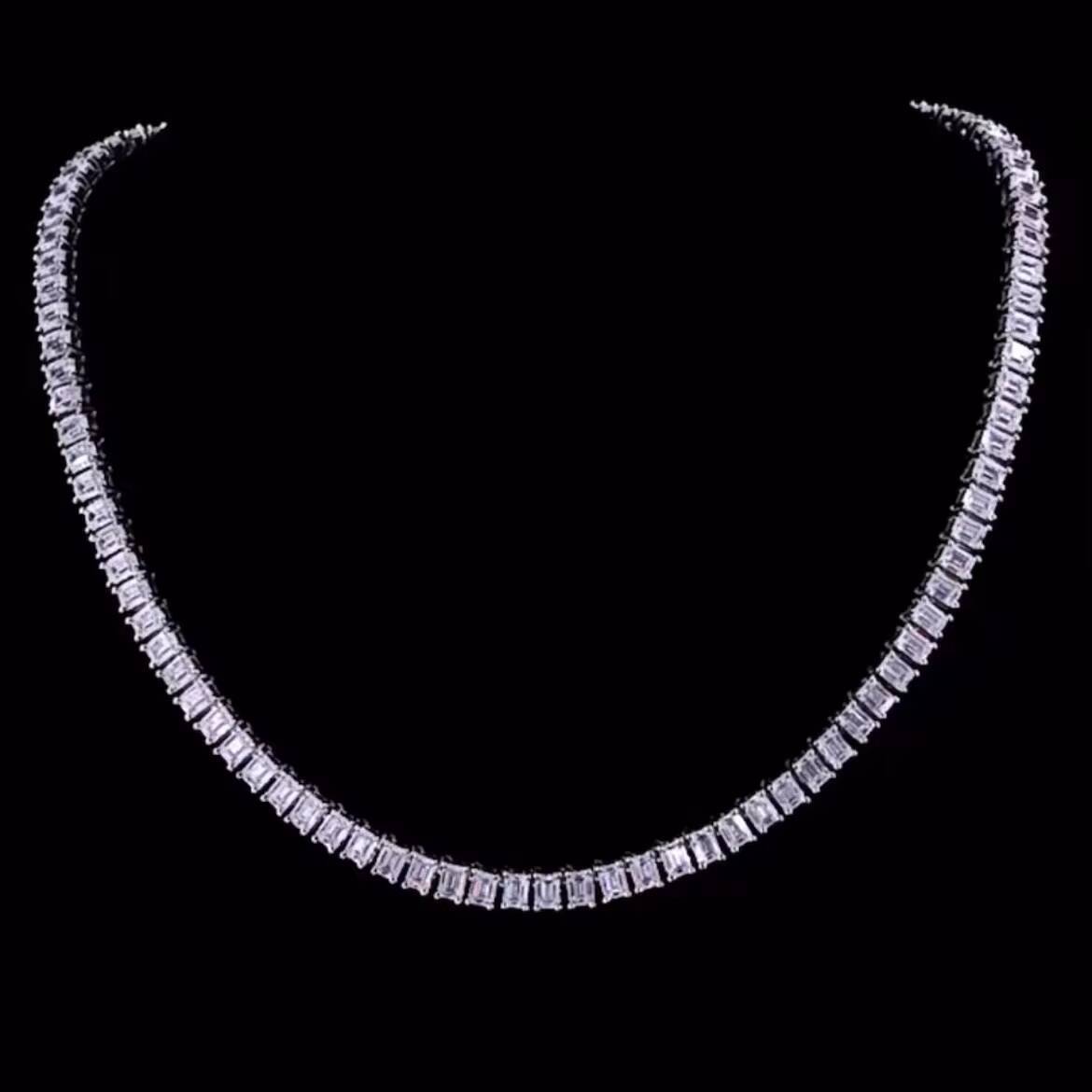 Classic White Gold Initial Necklace for Men and Women Lab Diamond Tennis Chain Wedding and Gift-Friendly Couples Necklace