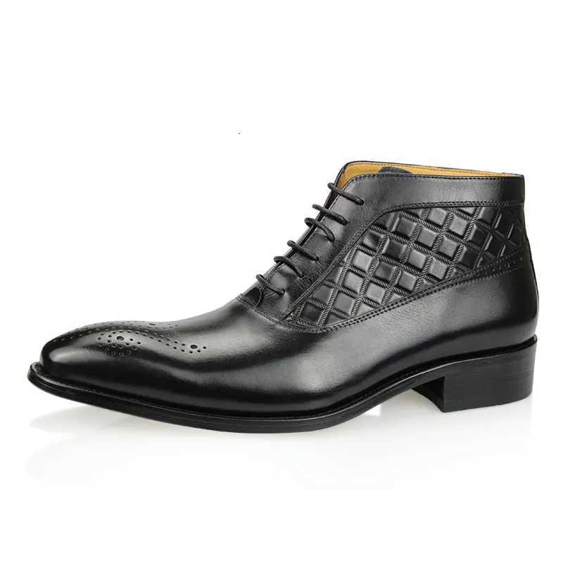 Mens Ankle Boots Fashion Oxford Dress Boot for Men Genuine Leather Formal Business Wedding Dress Lace-up Fashion Casual Shoes W250811