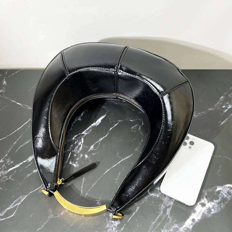 Vintage Half Moon Bags For Women Designer Handbags Purses 2025 New In PU Splicing Design Sequined Small Underarm Shoulder