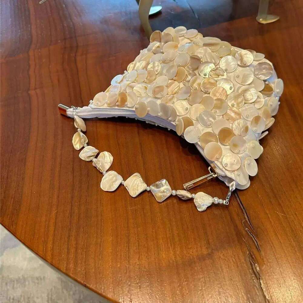 Sequin Internal Chain Shell Handmade Purse Tote Handbag Hobo Evening New Designer Woven Shoulder Bag for Women