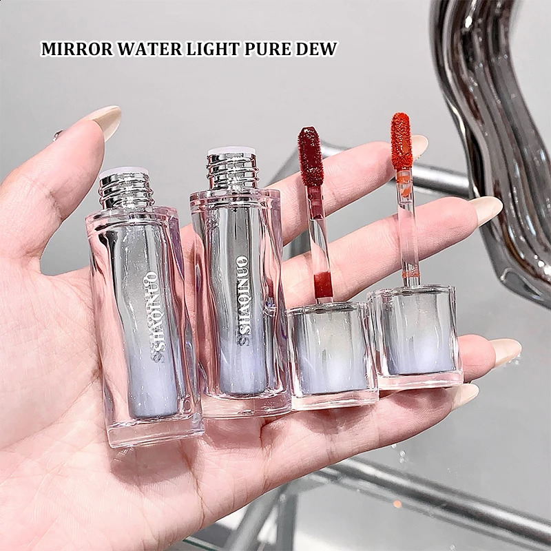 Mirror water gloss lip Dew low saturation glass lip toot lip glaze white mouth red 250809