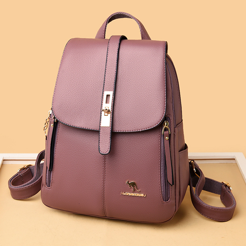 Soft Leather Backpack for Women, New Korean Style, Versatile Large Capacity Women's Backpack, Lightweight Travel School Bag ddmymoon