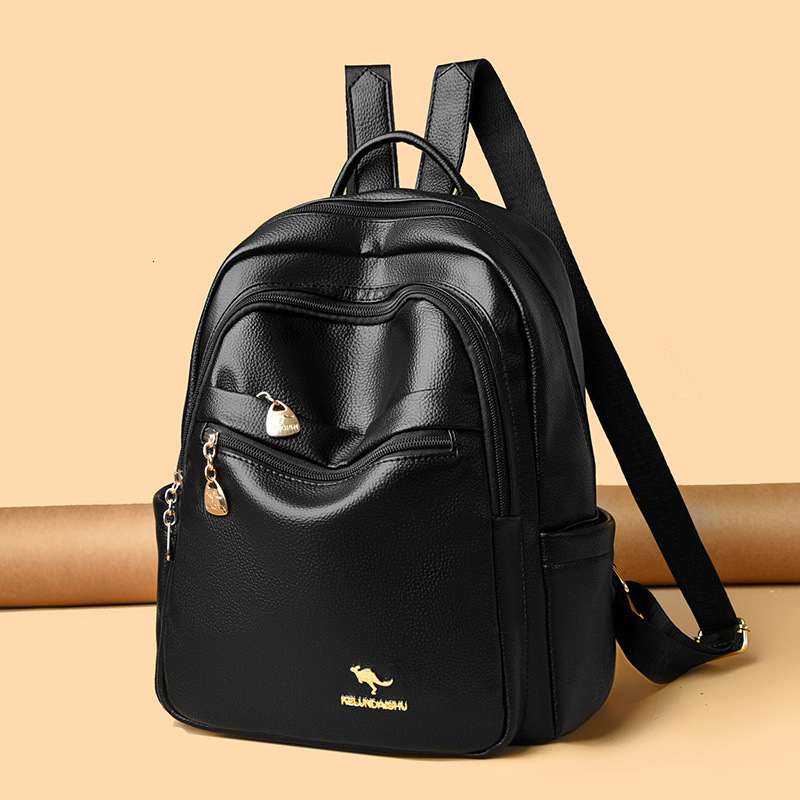 Textured Soft Leather for Women 2025 New Commuter Multi-layer Large Capacity Ladies Backpack Travel School Bag ddmymoon