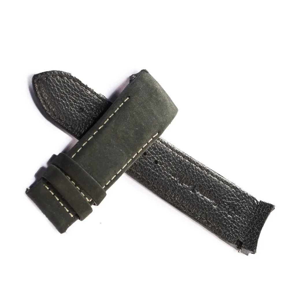 Reef Tiger/RT 23mm Width Brown Leather Watch Strap Black Genuine Leather Watch Wristband for Men RGA703 W250811