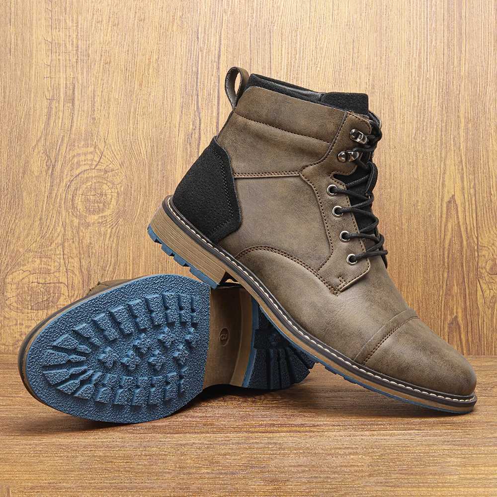 American Style Mens Classic Leather Boots 2025 Fashion Comfortable Brand Ankle Boots Men W250811