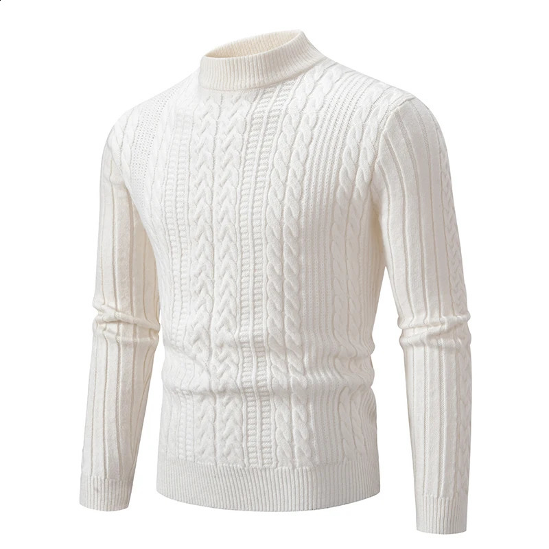 Knitted Cashmere Mens Sweater Round Neck Pullover Autumn Knitted Jacquard Sweater Base Sweater Mens Clothing 250806
