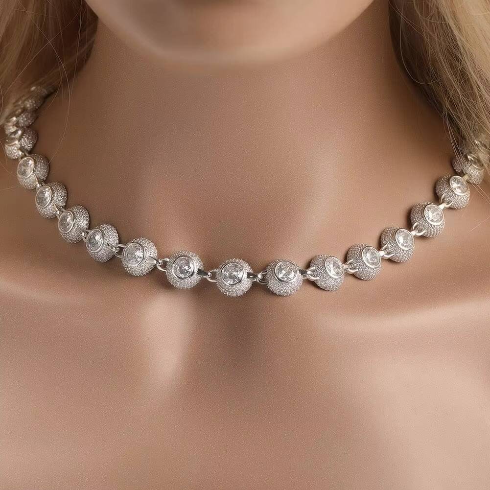 Premium Quality Cuban Link Chain Necklace Latest Design Hip Hop Style with Diamond Moissanite Gold Plated Silver for Men Women