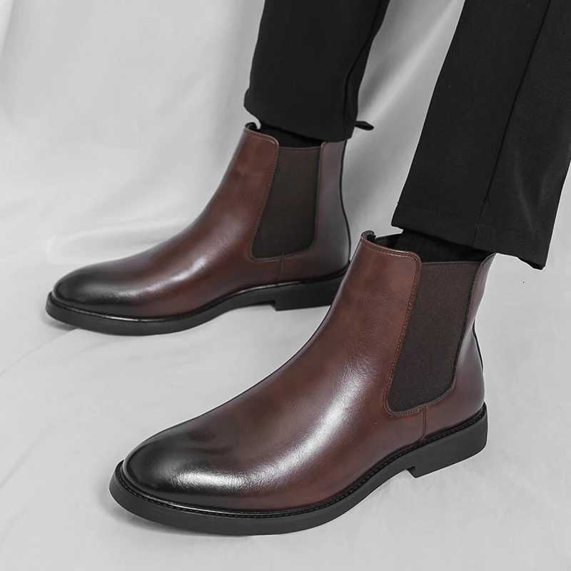 Winter Classic Men Fashion Ankle Boots American Casual Comfortable Business Brand Chelsea Boots Training Boots 38-46 Men Boots W250811