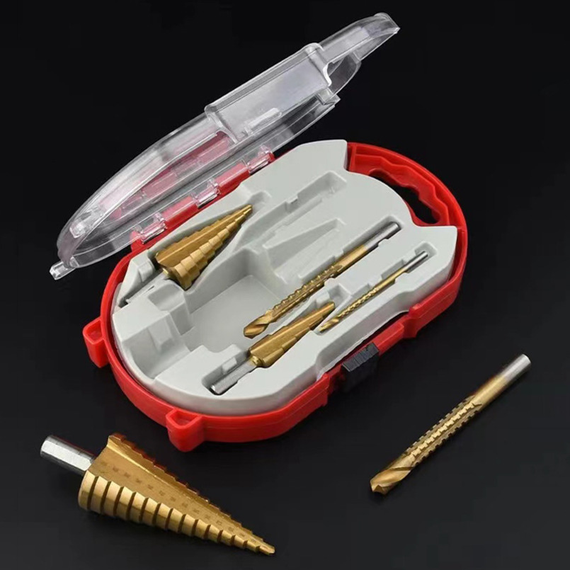 6-Piece Expanding Tower Set, Step Bits, 3 Sawtooth Drill Bits