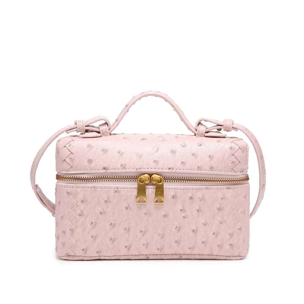 Fashion Brand Women Handbags 2025 Small Box Bucket Bag High Quality Ostrich PU Leather Single Shoulder Bags