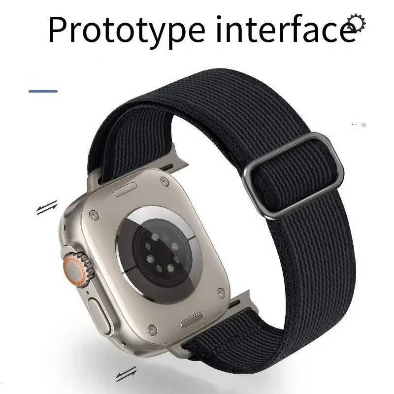 Nylon Elastic Strap for Apple Strap Ultra 49mm 10 46mm 42mm 9 8 7 45mm 41mm Diameter Bracelet iWatch 6 5 4 SE 44mm 40mm Correa W250811