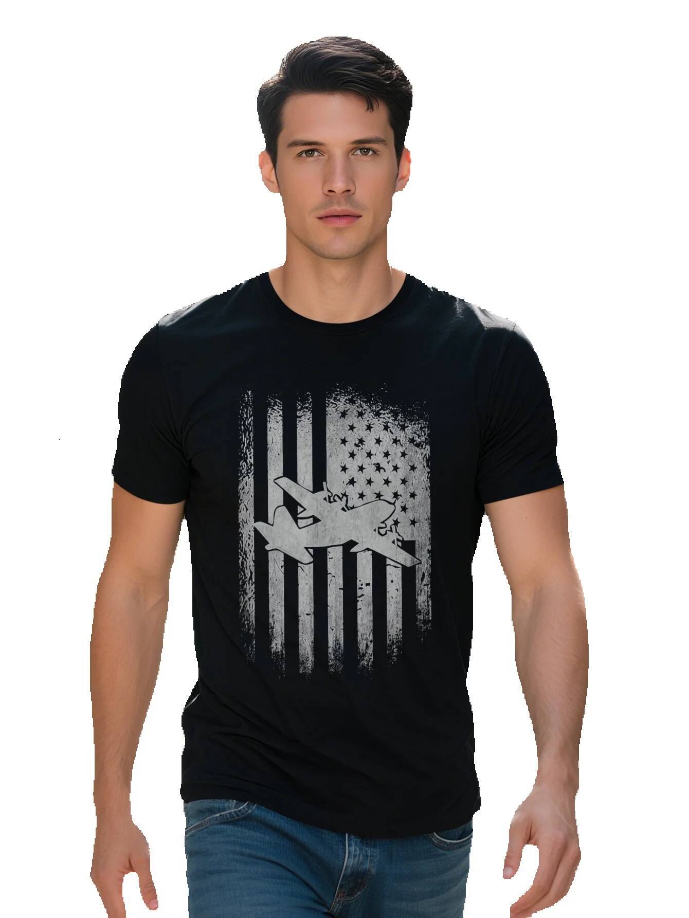 C Hercules Air Force Transport Cargo Plane American Flag T Shirt ca1f0 0c40e