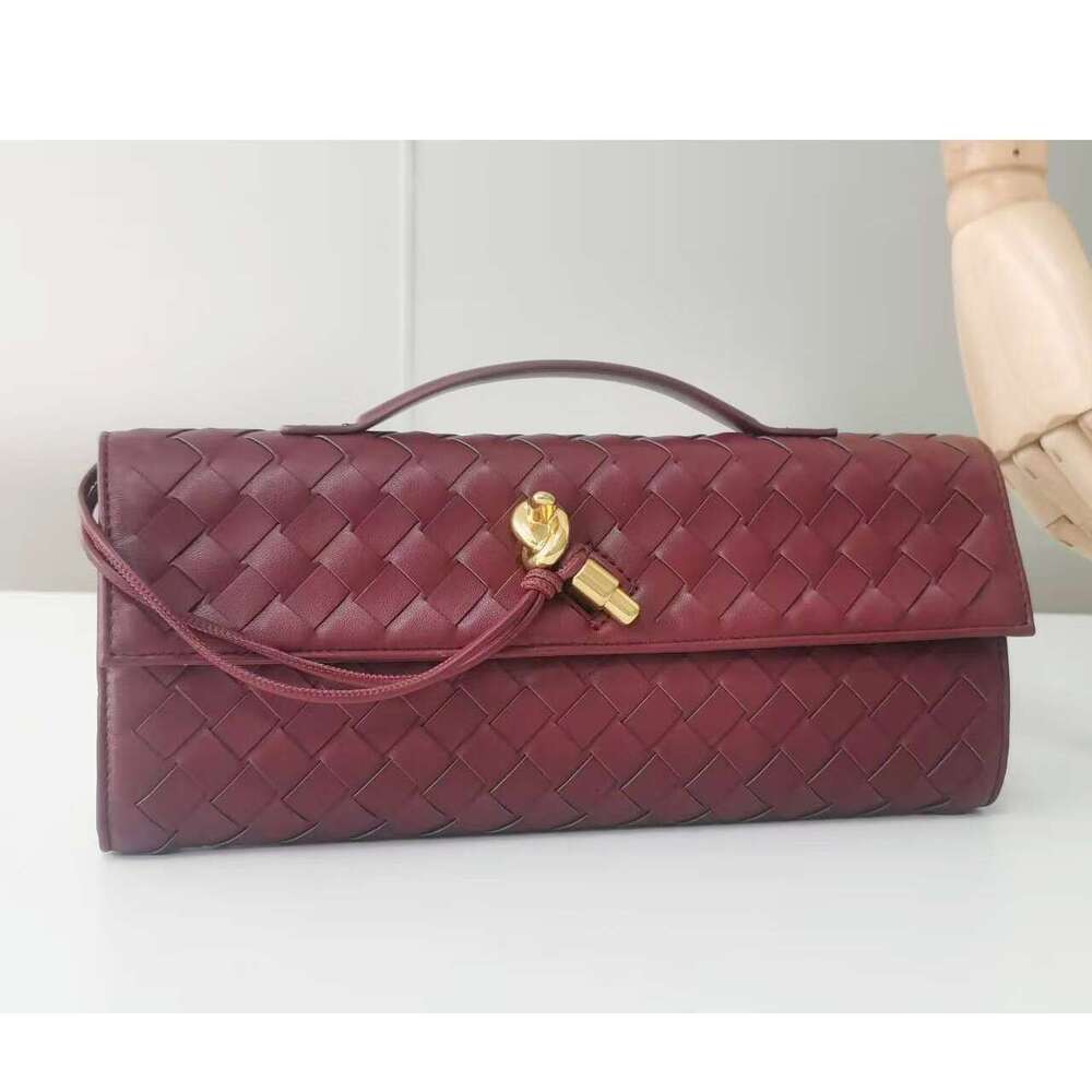 Trendy Spring Summer New Woven Soft Leather Evening Vintage Baguette Accordion Horizontal Handbag Crossbody Bag