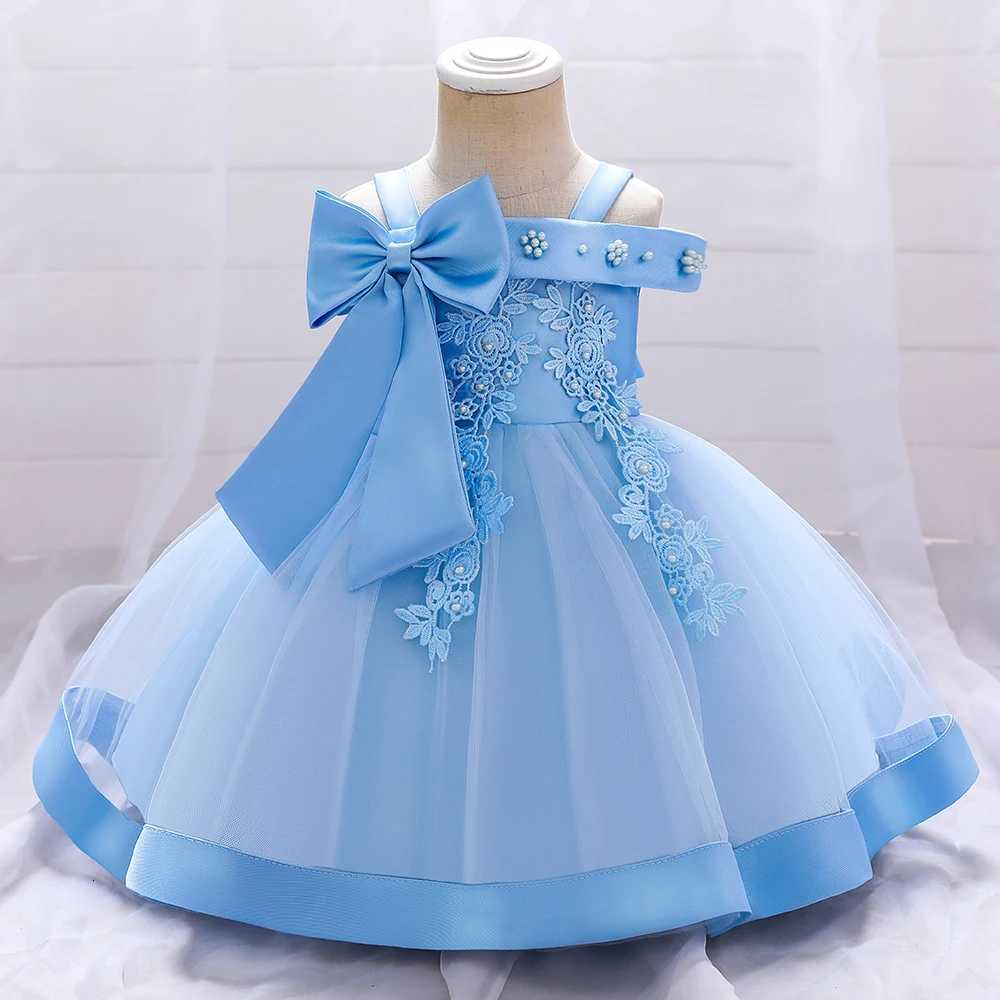 2023 Summer Dresses Infant Baby Girl Birthday Party Dress Lace Flower Newborn Princess Clothes Toddler Baby Girls Wedding Gown W250811