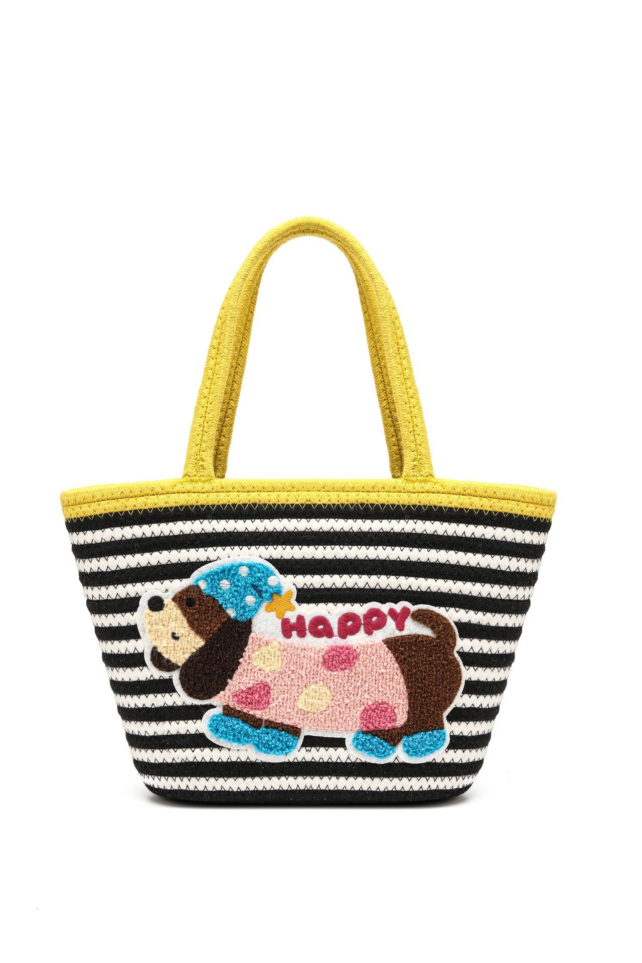 2025 New Cute Dopamine Color-Block Cotton Handbag Storage Basket Textured Shoulder Bag ddmymoon