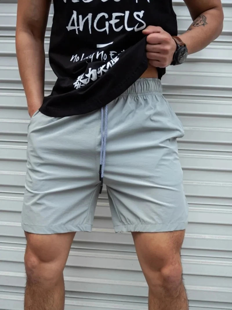Men Shorts Light Weight Thin Short Pants Running Squat Fitness GYM Wear Quickdrying Drawstring 250729