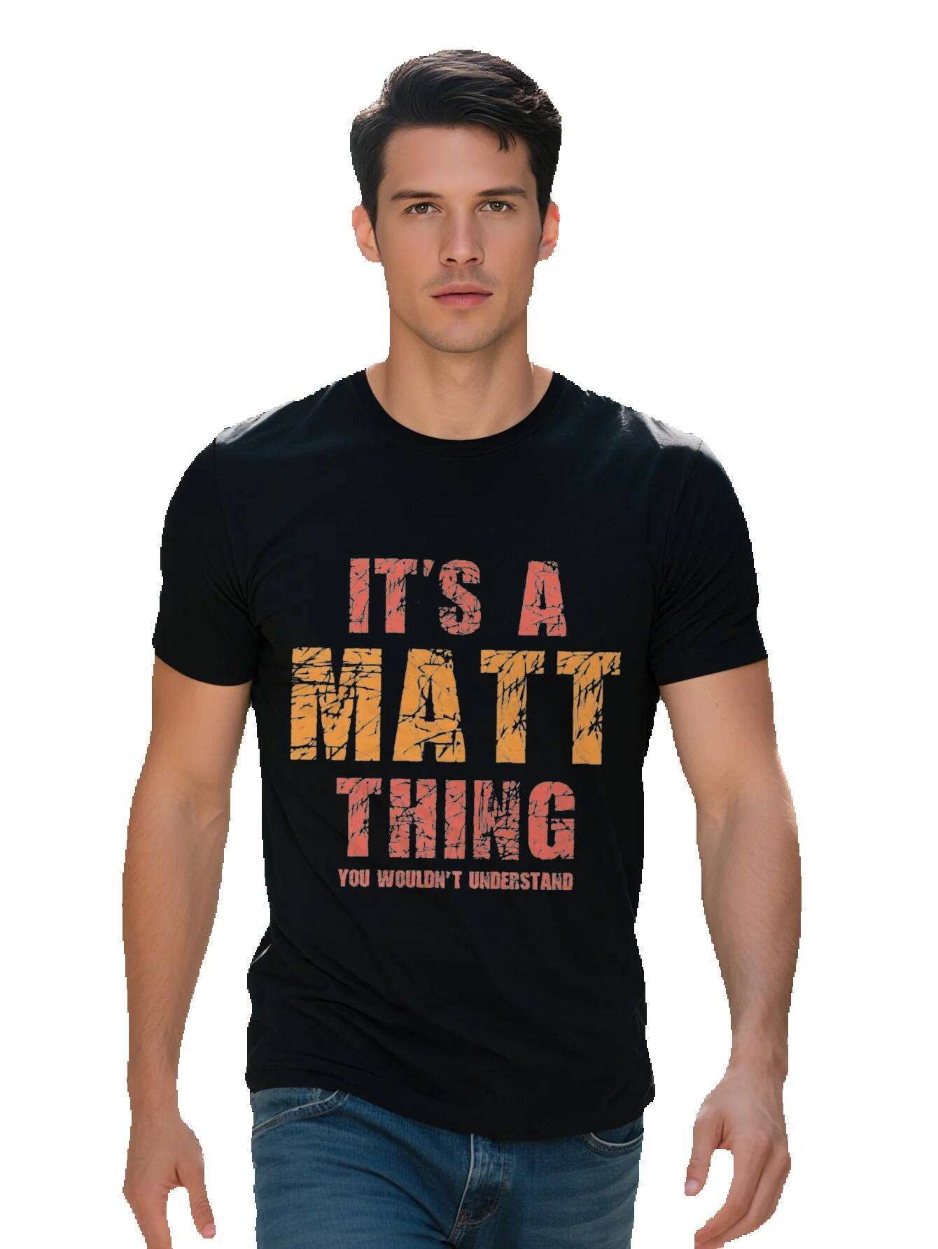 3D Fun Matt Themed Printed T-Shirt Casual Short Sleeve Tees Men Perfect for Summer 8d71b 245f4