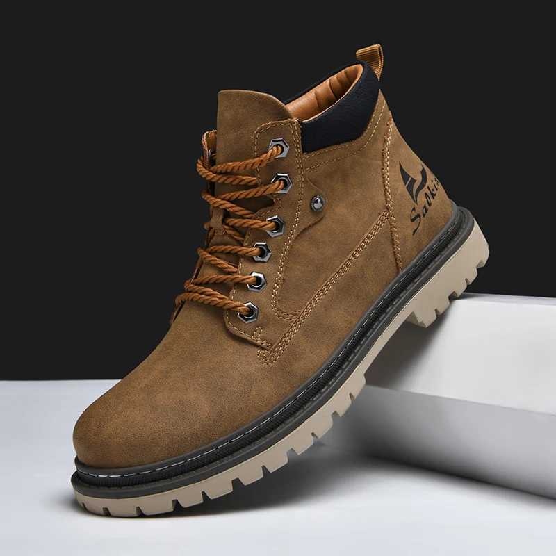 Mens Riding Boots Anti-Slip Wear-Resistant Lace-Up Classic Outdoor Men Sneakers Cross-Country Hiking Shoes For Men W250811
