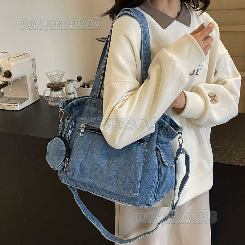Style Canvas Bag for Women 2024 New Summer Large Capacity Simple Fashion Single Shoulder Crossbody Bag H250809