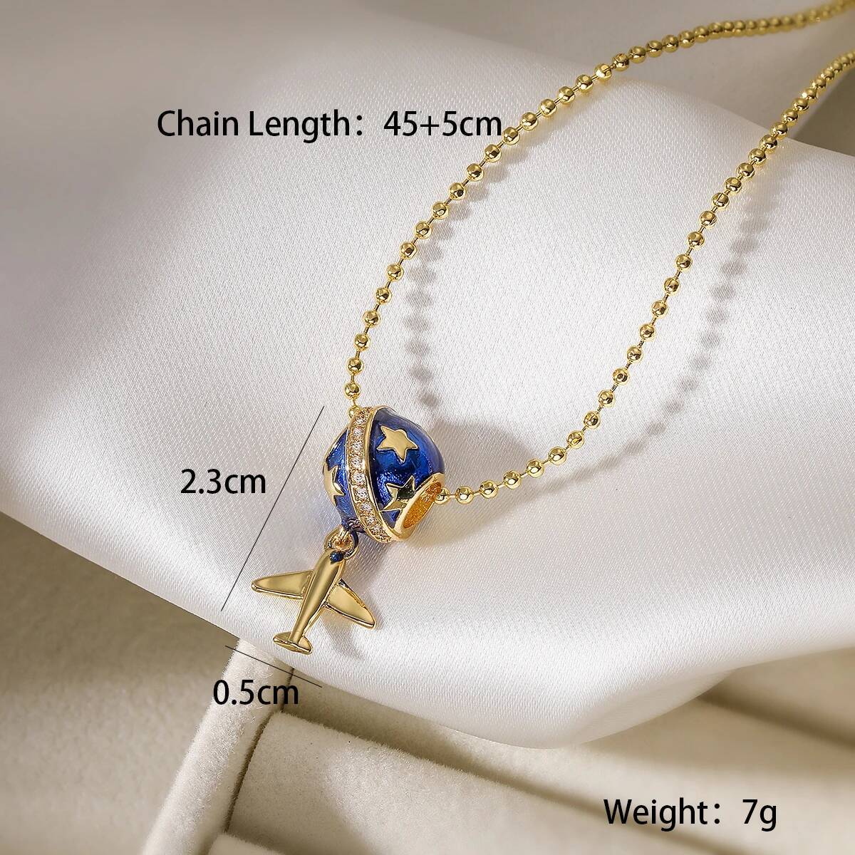 New Trendy Gold Color Expoxy Oil Dripping Planet/Airplane Pendant Necklaces For Women Girl Party Jewelry Jewelry for Women