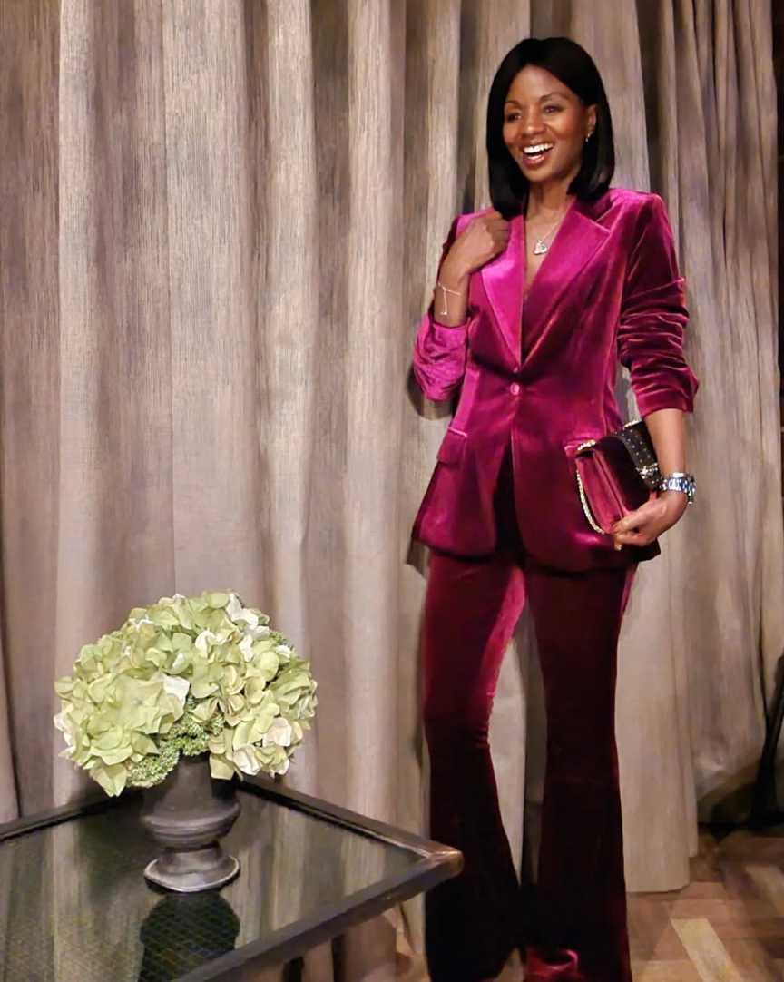 Exquisite Velvet Women Pants Suits Customized Slim Fit Banquet Party Gowns 2 Pieces Ladies Business Sets