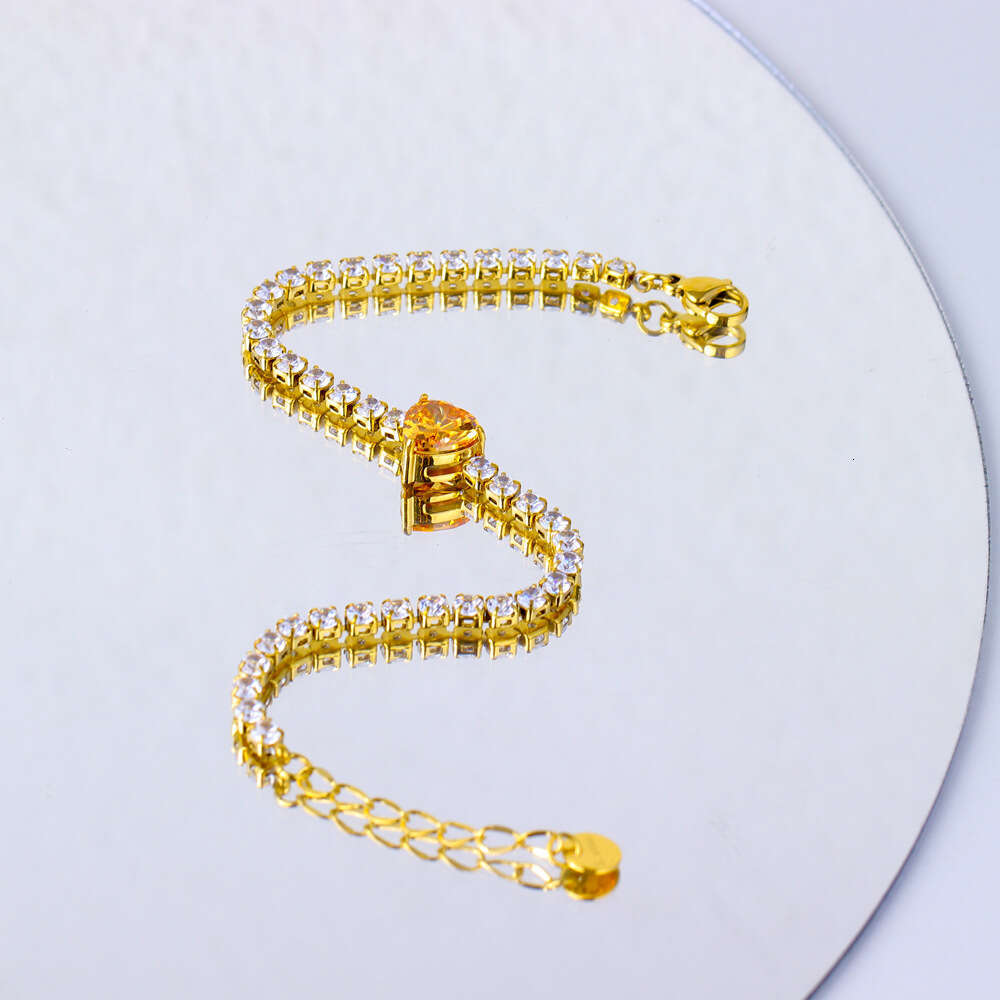 Heart-Shaped Zircon Fashionable Elegant Necklace Set Hong Kong Style High-End Temperament Women's New Bracelet