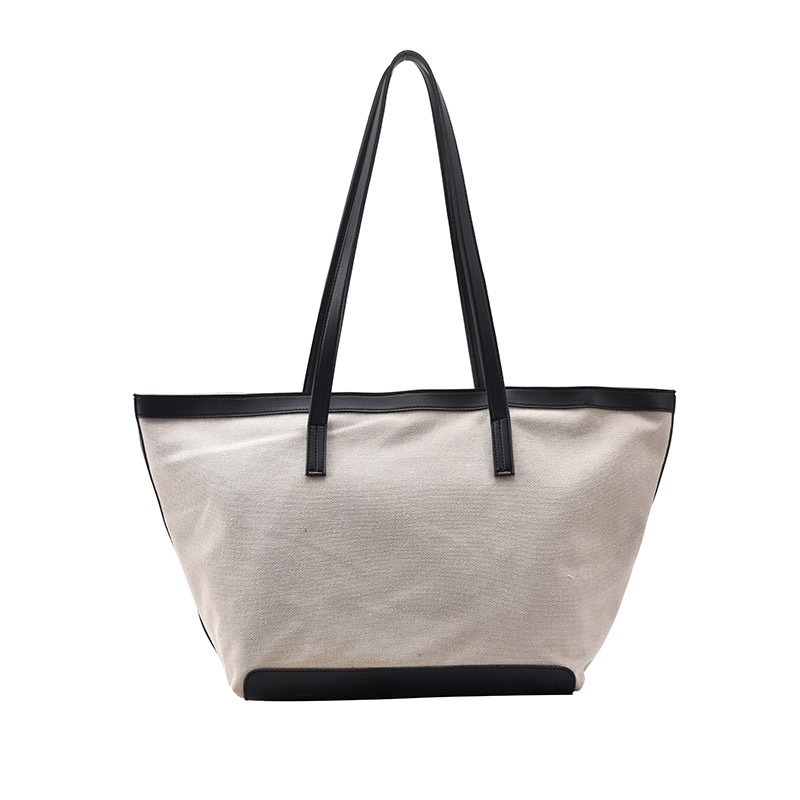 Chic & Practical: Women's Canvas Tote Bag Featuring Minimalist Texture for Everyday Use