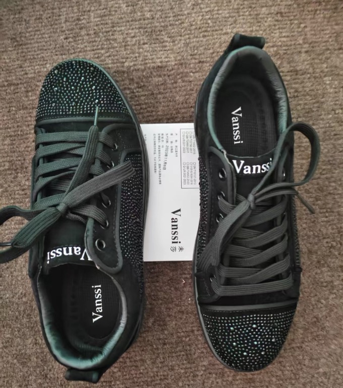 Vanssi Low Shoes Casual Grey Leather Suede Camo Green Men Women Office Career Trainers Sneakers