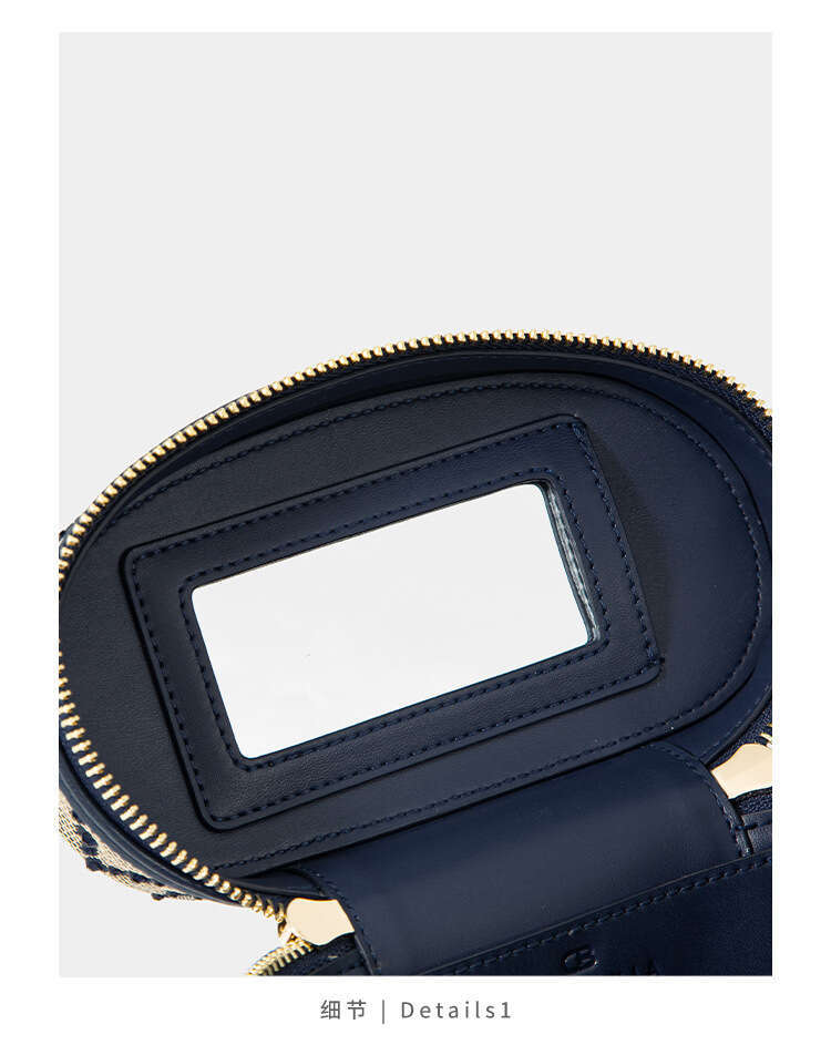 DHessentials Blue Jacquard Star Diamond Handbag - Elegant PU Work Tote for Women, Medium Square Shoulder Bag (17x11cm, 500g)