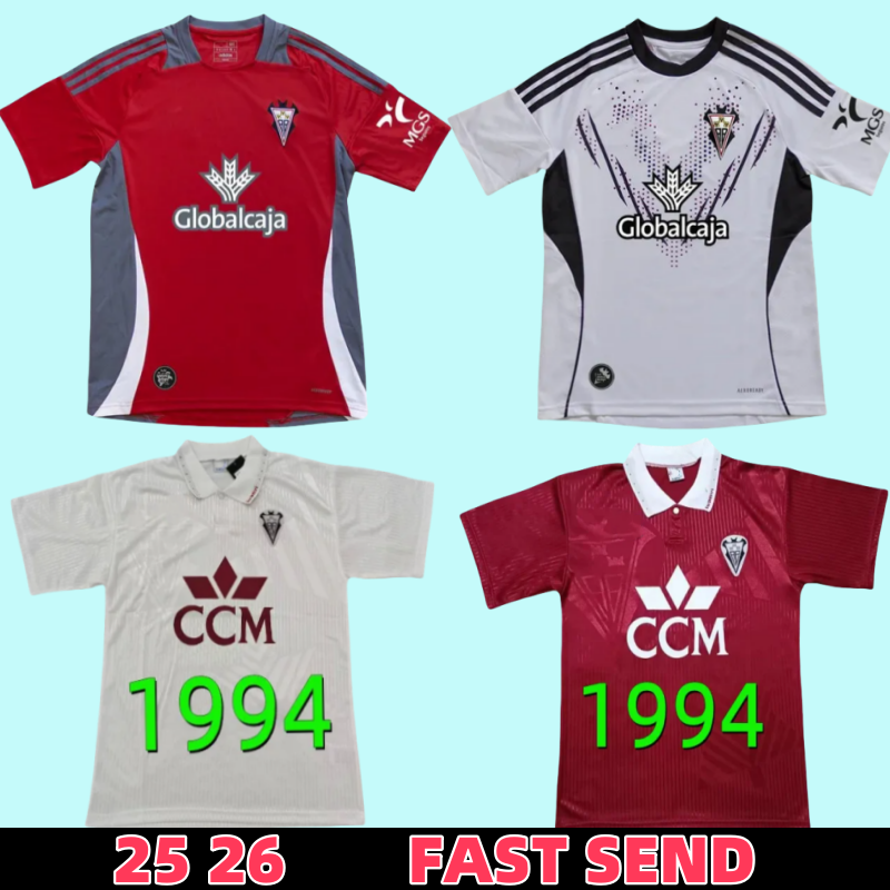 Fans 25 26 ALBACETE Balompie Soccer Jersey 2025 2026 Manu Fuster Jonathan Dubasin Fran Alvarez Flavien Boyomo Riki Rodriguez Football Shirt