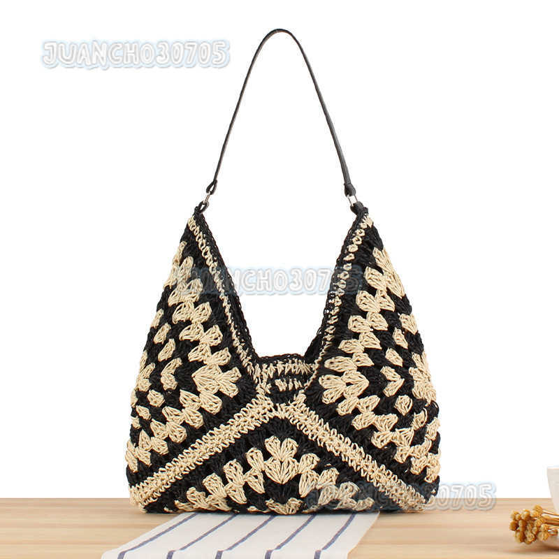 2023 Trendy New Large Capacity Woven Bag Versatile Fashion Paper Rope Bag Vacation Commuter Bag H250809