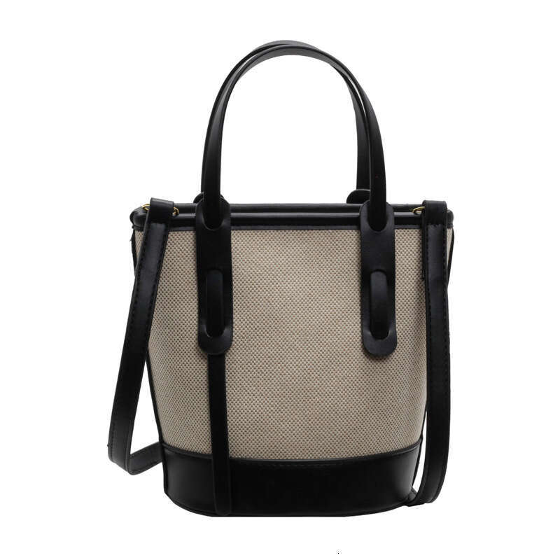 Trendy Color-Block Bucket for Women 2025 New Versatile Shoulder Crossbody High-End Simple Commuter Bag