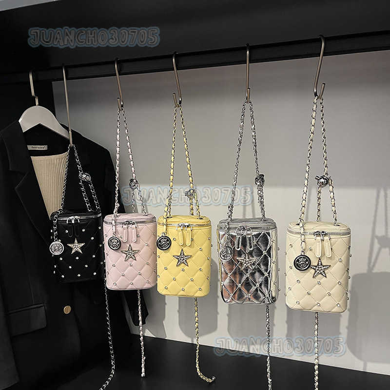 Quilted Embroidery Small Bag for Women 2025 New Trendy Summer Niche Chain Crossbody Phone Bag Small Square Bag H250809