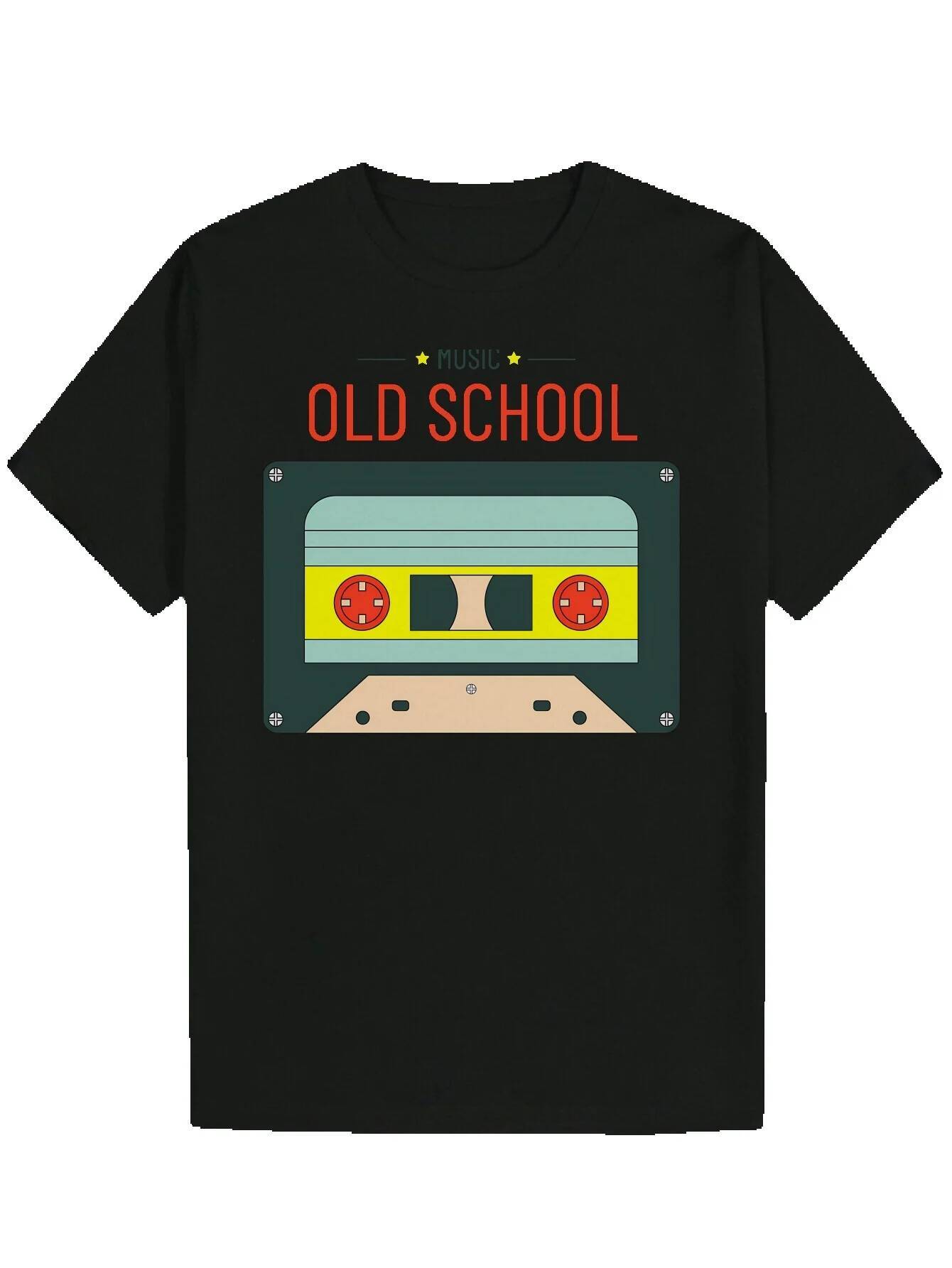 Men s Card Pattern T Shirt Black Red Old School Print Breathable Polyester Regular Summer Casual Machine Washable Nostalgic Design