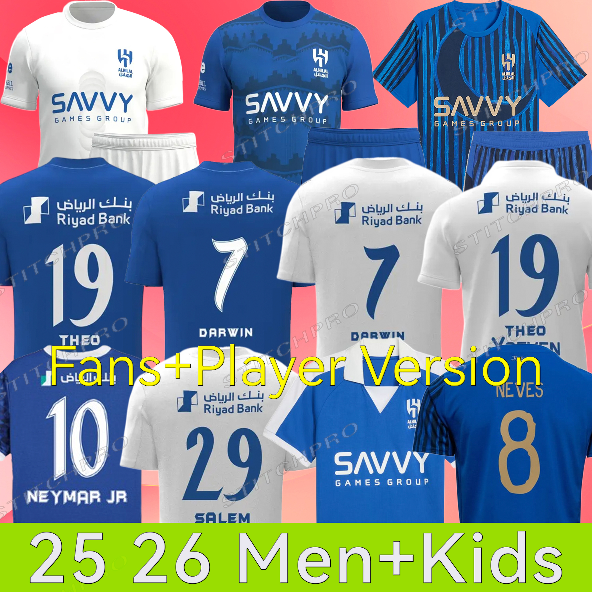CANCELO NEYMAR JR 2025 2026 Al Hilal Saudi soccer jersey MITROVIC MALCOM NEVES SERGEJ VIETTO KOULIBALY LGHALO KANNO home away 25 26 football shirt home away top jersey