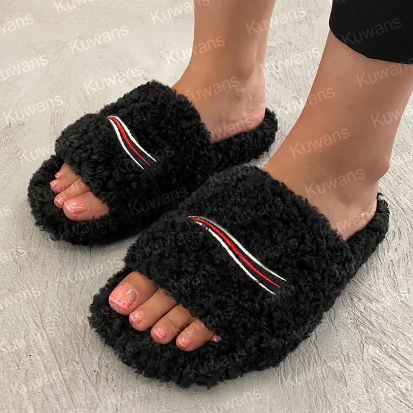 Women Fur Slides Furry Slippers Designer Mules Fall Winter Homewear Slide Men Footwear Paris Luxury Comfortable Fuzzy Flip Flop Fluffy