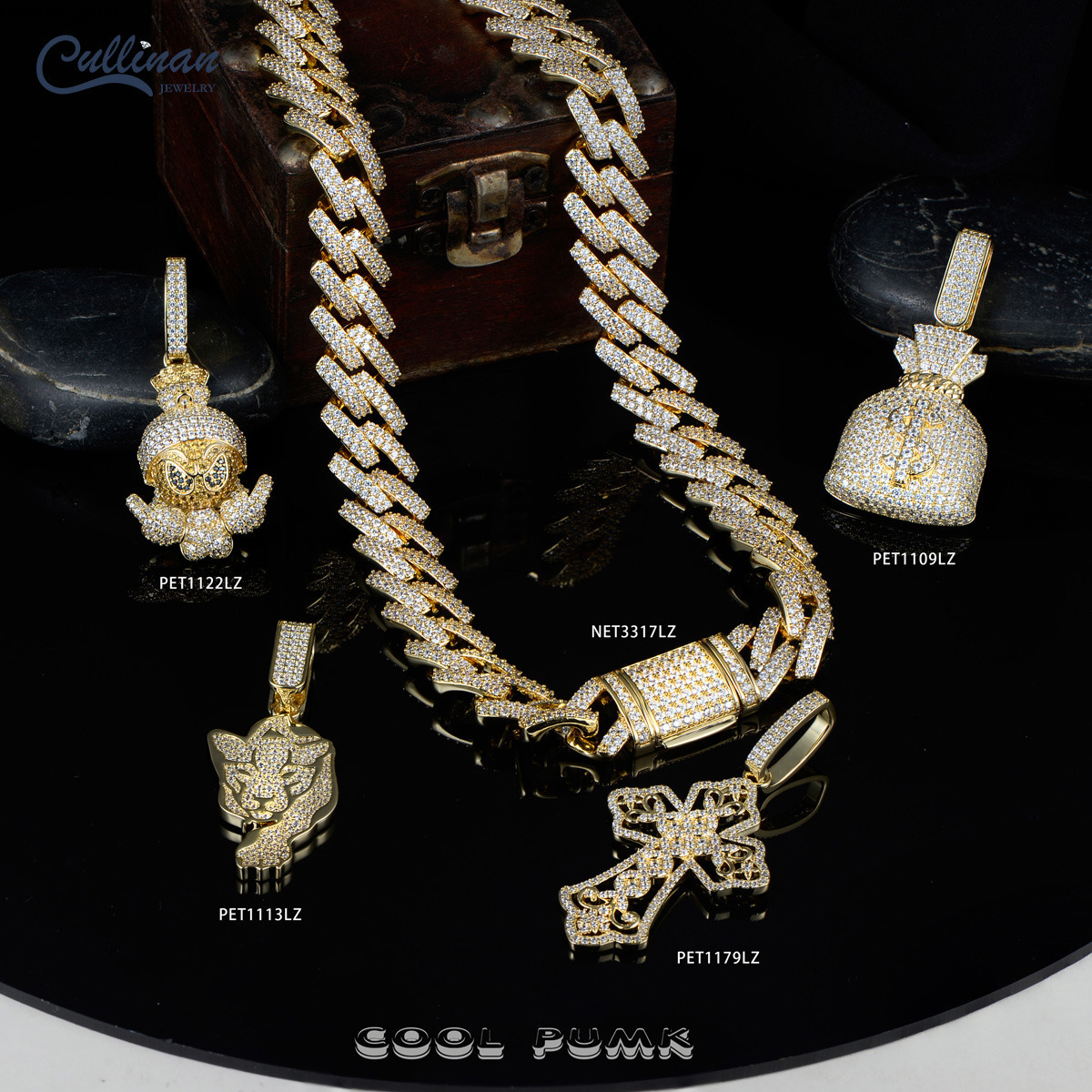 Custom Hiphop Jewelry 18K Gold Plated Iced Out Miami Prong Cuban Link Chain Mens Moissanite Diamond Cuban Chain Hip Hop Necklace