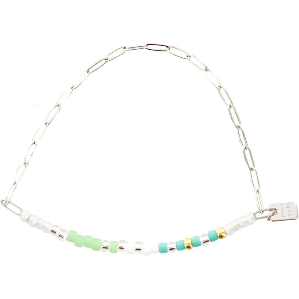 Pack Sunny Seabright Days Stack Set of 3 Stackable for Women, Summer Accessories Cute - 1 Chain Bracelet & 2 String Bracelets