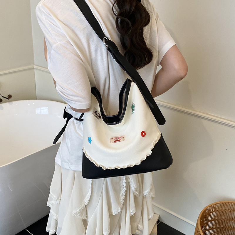 2025 New Trendy Color-Block Commuter Bucket for Women, Cute Versatile Light Luxury Single Shoulder Crossbody Bag ddmymoon