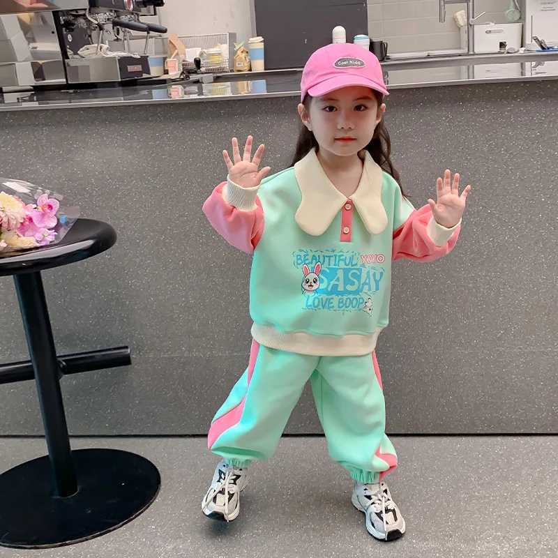 Autumn New Girls Fashion Suit Kids Color Block Cotton Sets for Girls Soft Warm Waistcoat Childrens Autumn Outerwear Z250811