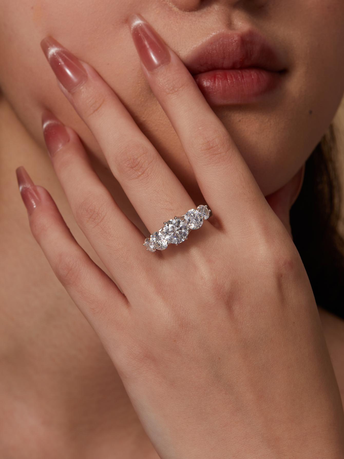 MT Classic 5CT Moissanite 925 Sterling Silver Ring for Women Men,5 Stone Brilliant Elegant Engagement Wedding Promise Ring, Birthday Anniversary Gift 