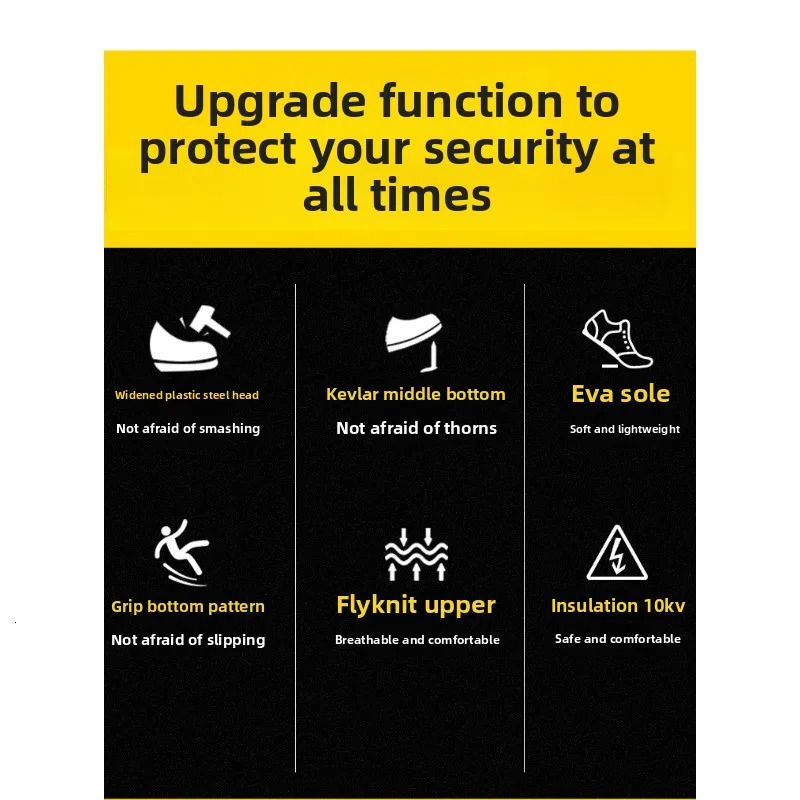 Labor Protection Shoes for Men Anti Smashing and Anti Piercing Work Shoes Lightweight Breathable Wear-resistant and Safe Shoes 250805