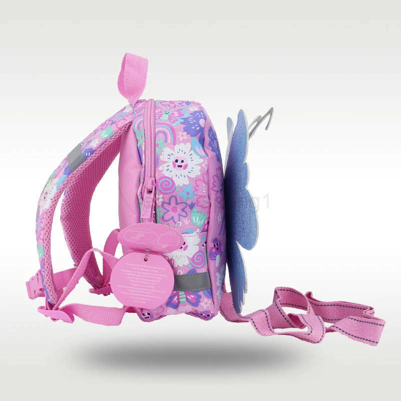 Schoolbag backpacks for kids kindergarten pink butterfly backpack Prevent getting lost small class boys T250811