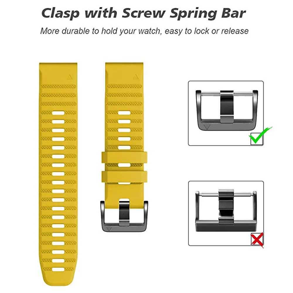 26mm 22mm Quick Fit Watchband For Garmin Fenix 8 E 7X 6X Pro 5X Silicone Easyfit Wrist Band for Garmin Fenix 7 6 Pro 5 Plus W250811