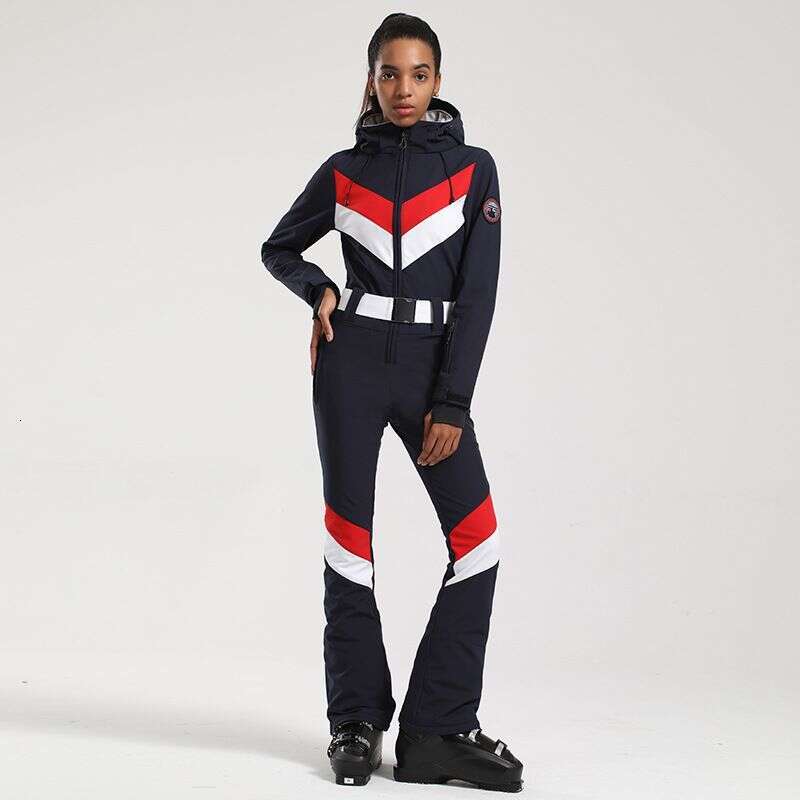 New wear women's pairs outdoor windproof waterproof breathable and thick retro ski suit