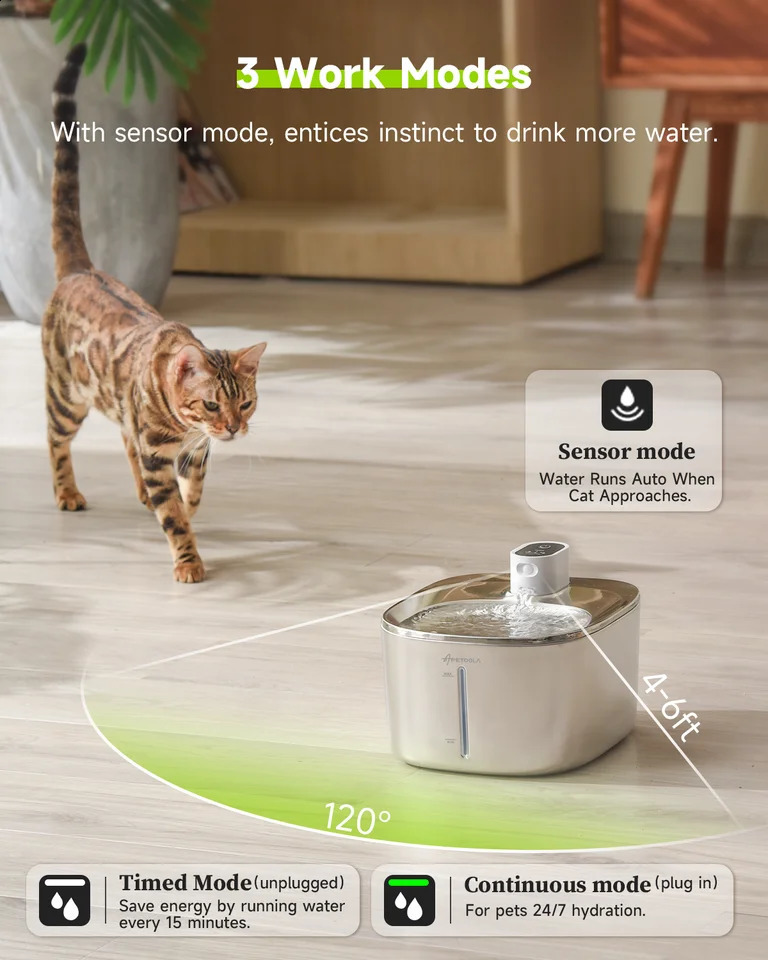 APETDOLA 4L Wireless Cat Water Fountain Auto Sensor Drinking Fountain For Cats Dog Drinker Pet Water Dispenser Accessories 250805