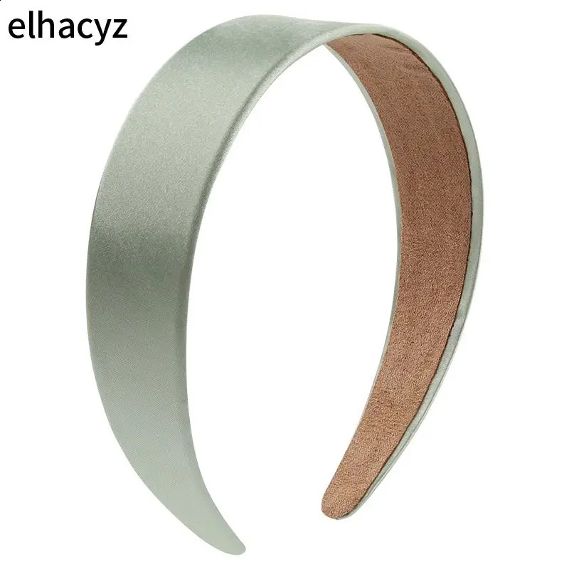 8pcs/lot Chic Lady Smooth Solid Satin Hair Band Plain Alice Headbands 4CM Wide Hairband Ribbon Women Girls Hair Accessories 250805