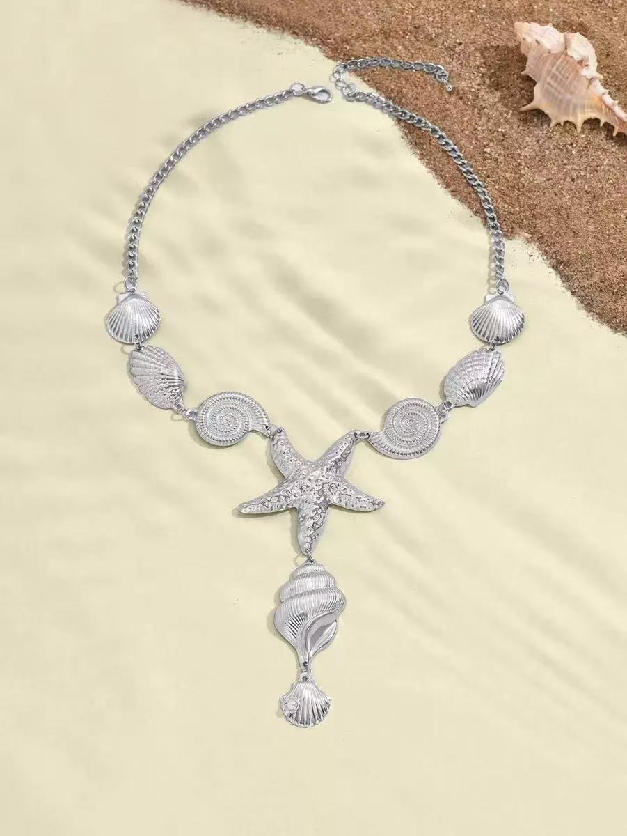 Women's personalized wholesale starfish shell design necklace